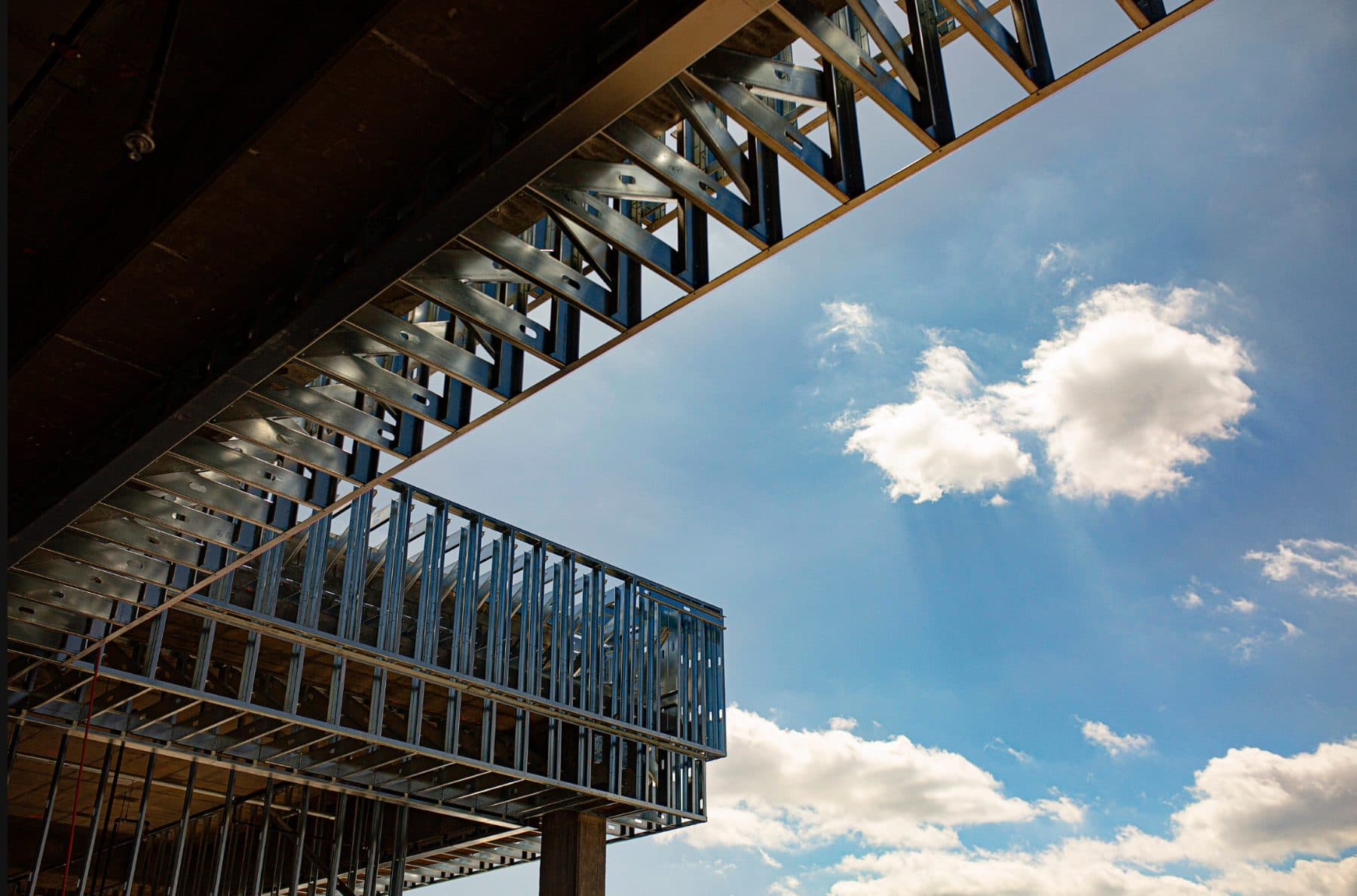Steel frame against the sky